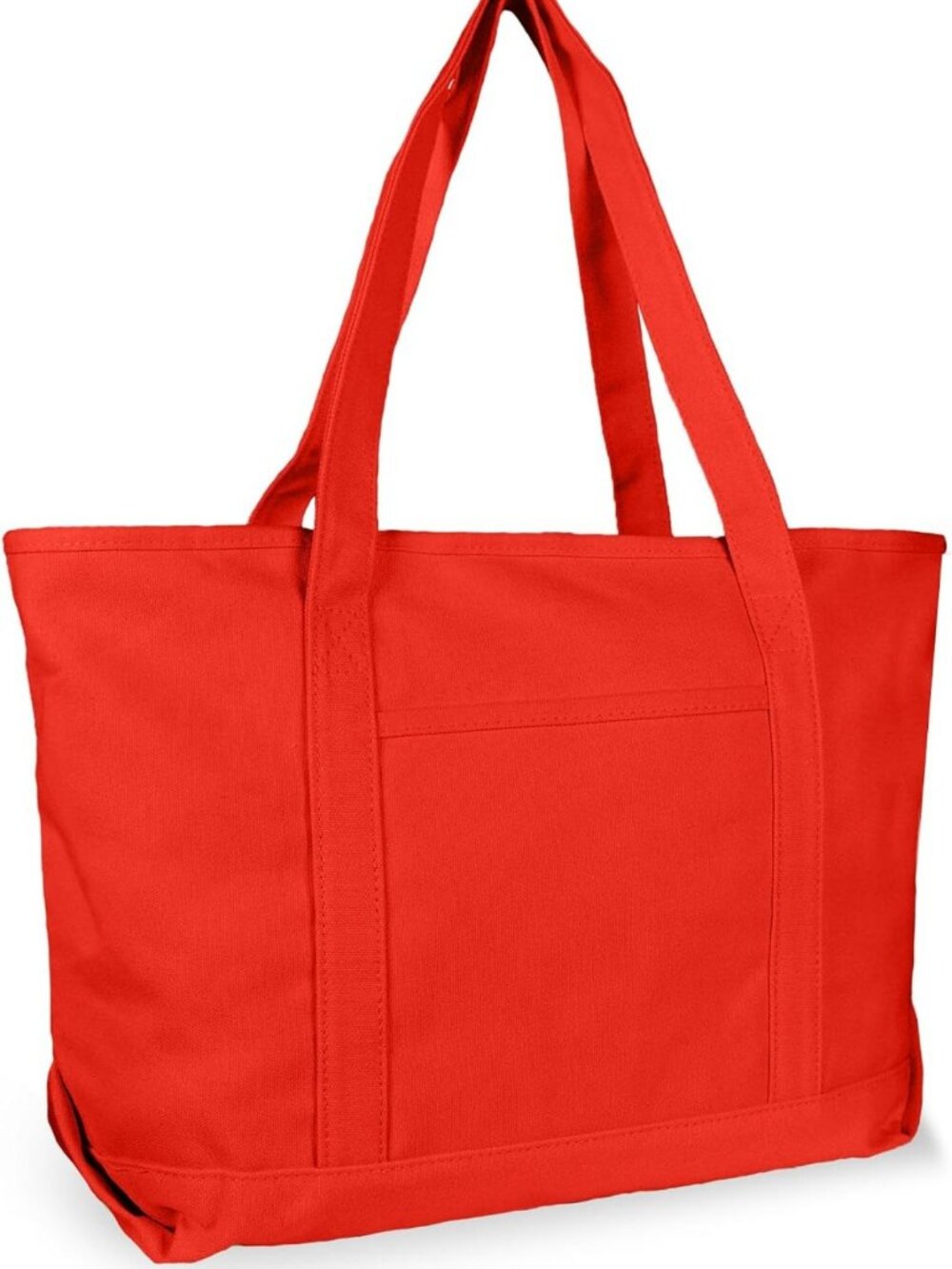 Deluxe 23" Cotton Canvas Tote Bag with Zipper - Stylish Red Eco-Friendly